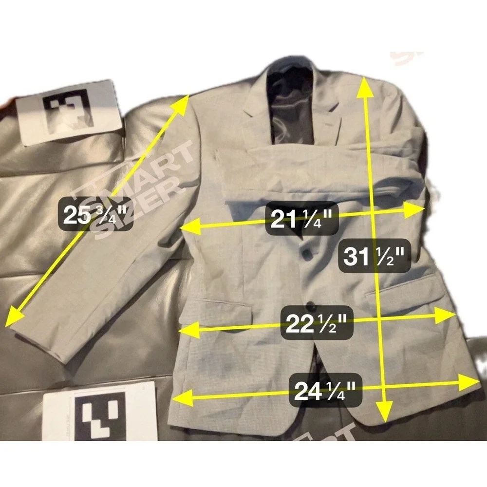 Perry Ellis‎ Portfolio Grey Black Micro Houndstooth Two Button Blazer, Men's 42R